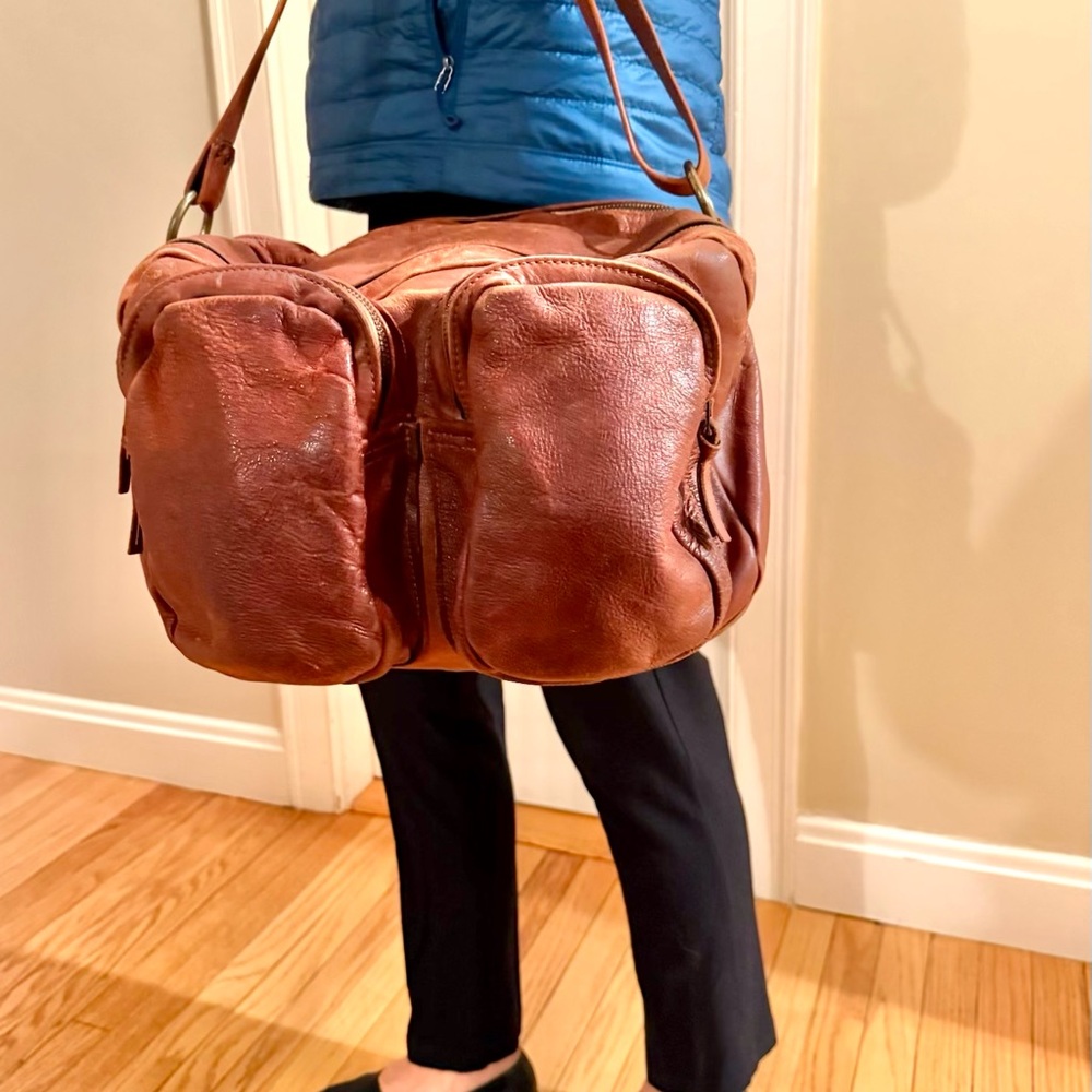 Unisex Leather Large Messenger Bag